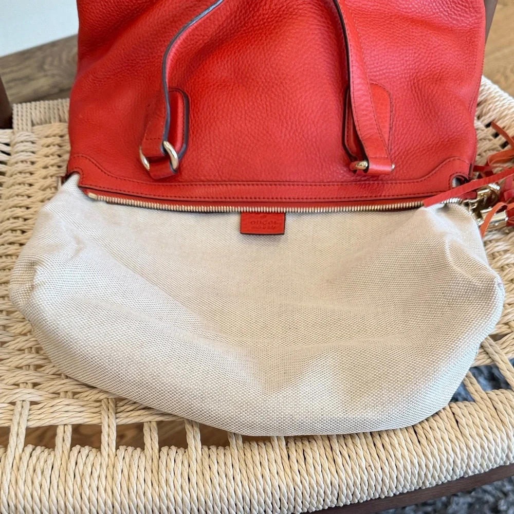 GUCCI Interlocking G Soho Pebbled Leather with strap ✨ Gorgeous burnt orange - Picture 12 of 15